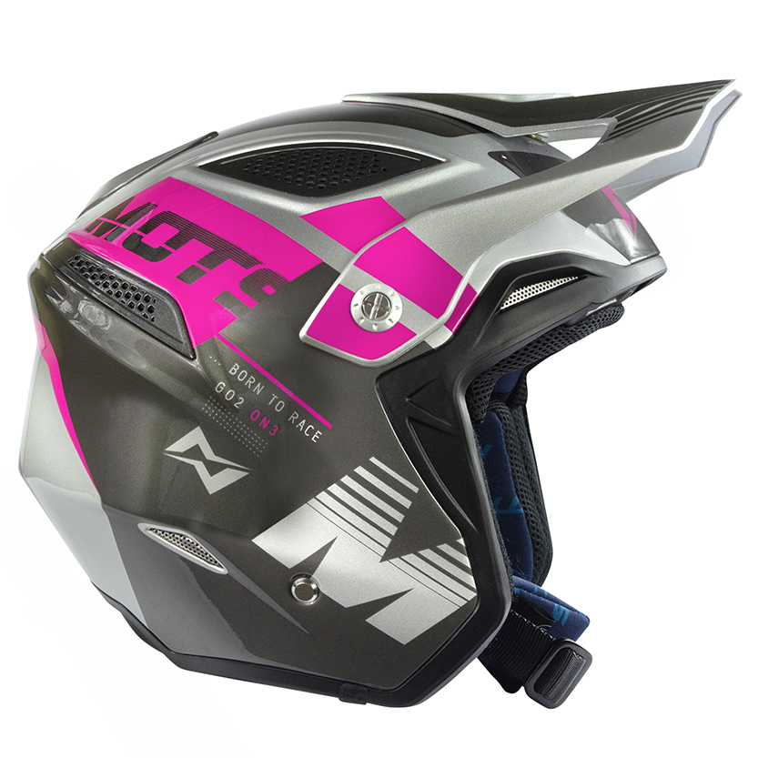 Bild von Der neue Helm Mots GO2 ON3 grau/rosa